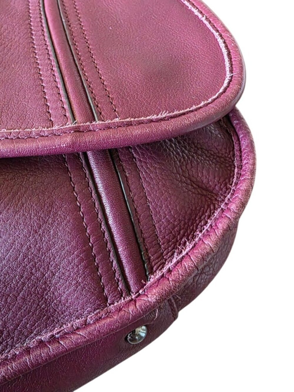 Aimee Kestenberg Oxblood Fierce Leather Saddle Crossbody Bag Burgundy - Picture 12 of 16